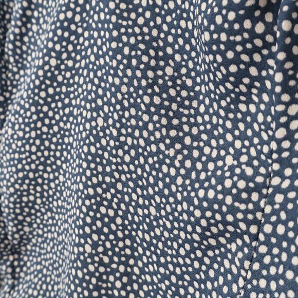 Abercrombie & Fitch Puff Sleeve Semi Cropped Babydoll Blouse Blue Dot Print XS - Picture 7 of 7